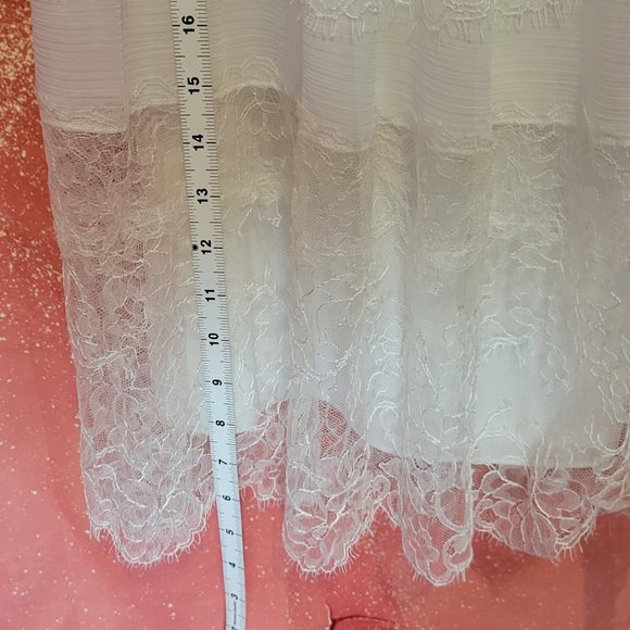 ALICE & OLIVIA white lace strapless maxi dress - Picture 5 of 13